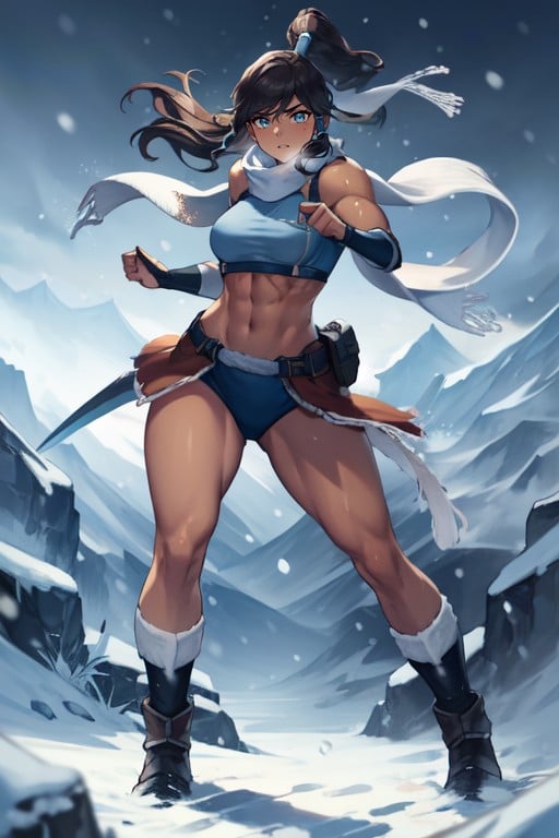 Estilo De Arte Con Líneas Gruesas, Bufanda, Korra (the Legend Of Korra)Porno AI