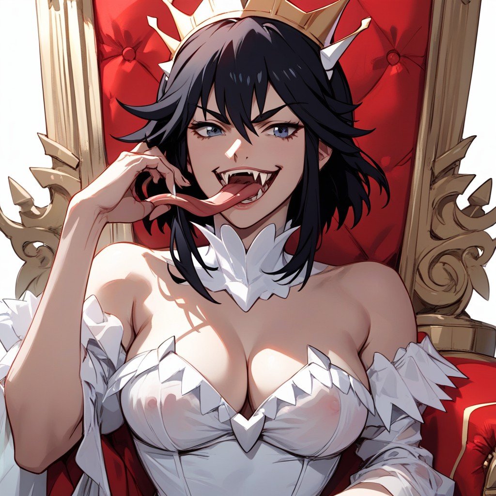 Smiling Mouth Open, Medium Breast, Wearing A Crown AI Porn