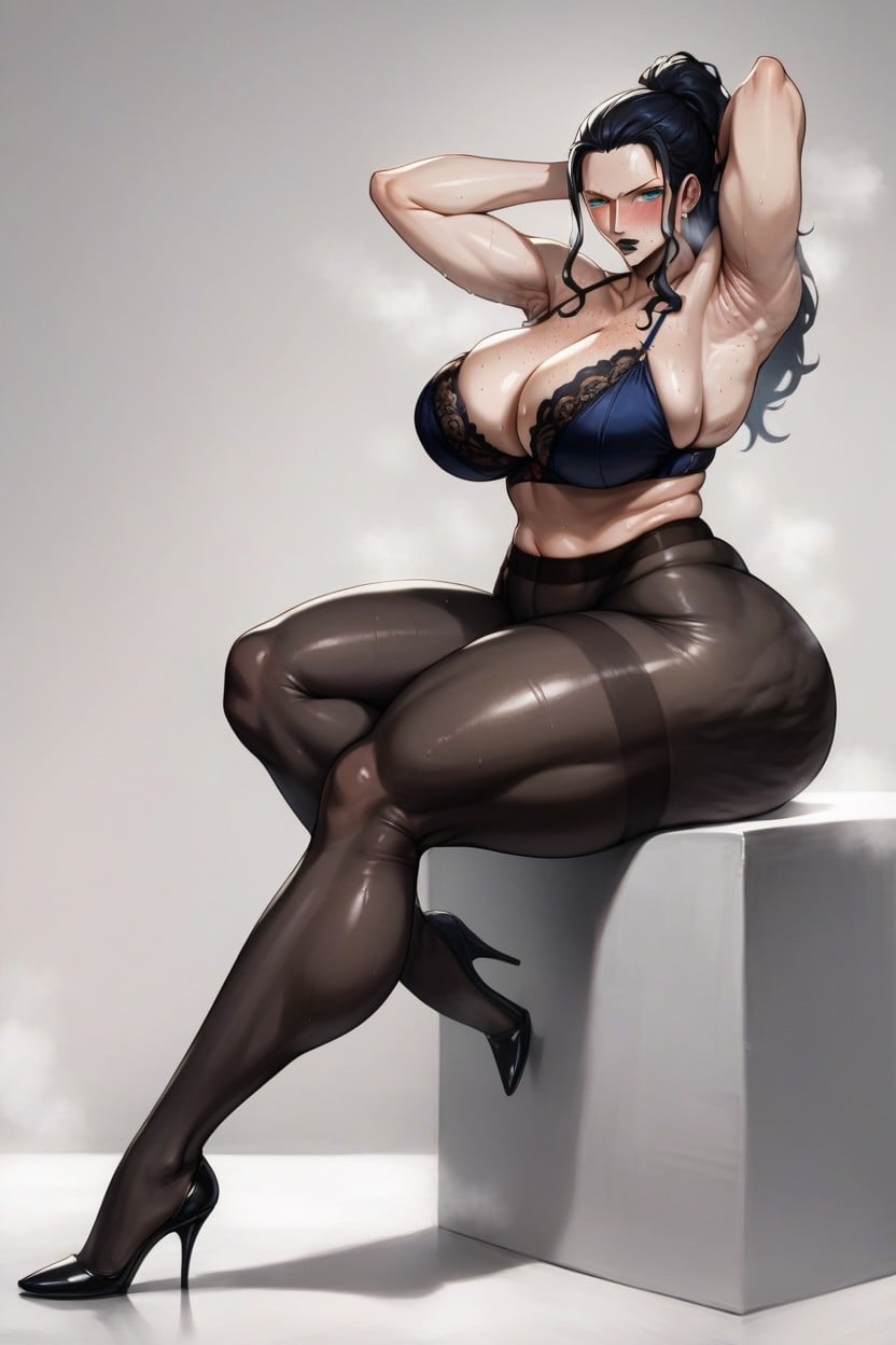 Shaved Armpits, Sexy And Toned Legs In The Thigh Area, Nico Robin Hentai AI Porn