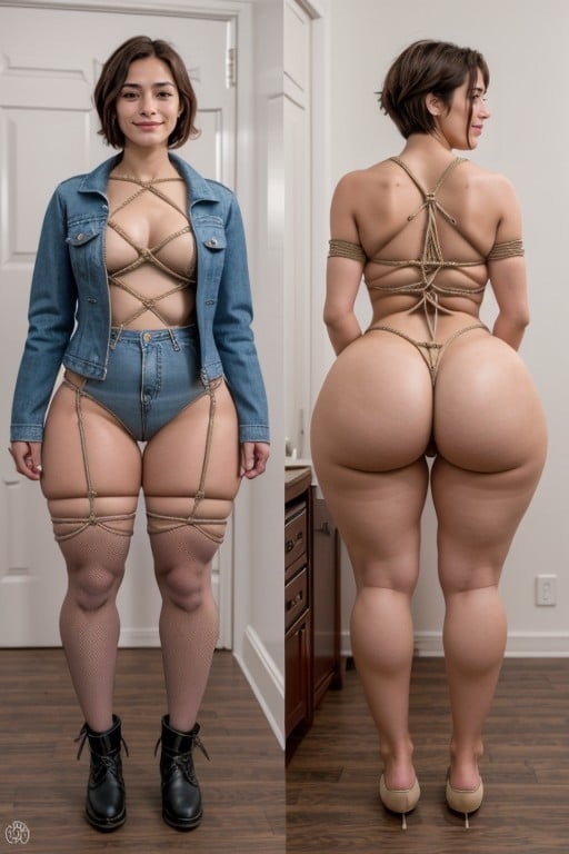 Bunda Extremamente Grande, Shibari, Sorrir Ironicamente Pornografia asiática com IA