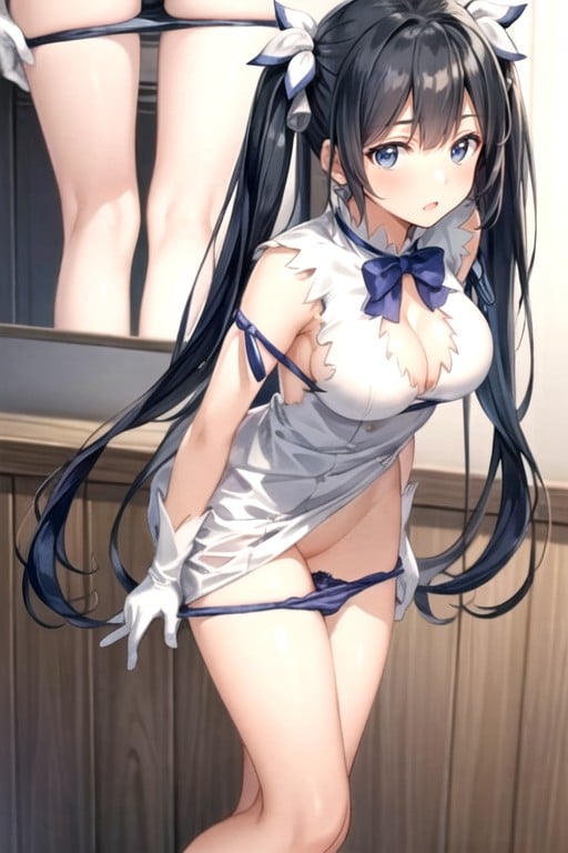 Hestia (danmachi), De Baixo Para Cima (saia Superior), Uniforme Escolar Hentai IA pornografia