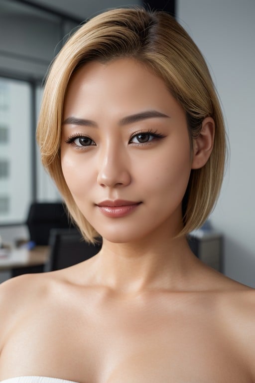 Asian, Blonde, Office LadyAI黄漫