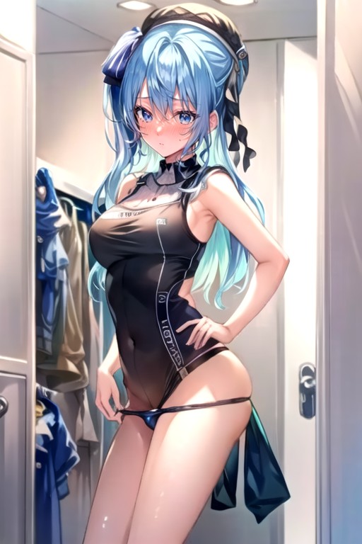 Roupa De Banho, Embaraçada, Pulling Down Panties Hentai IA pornografia