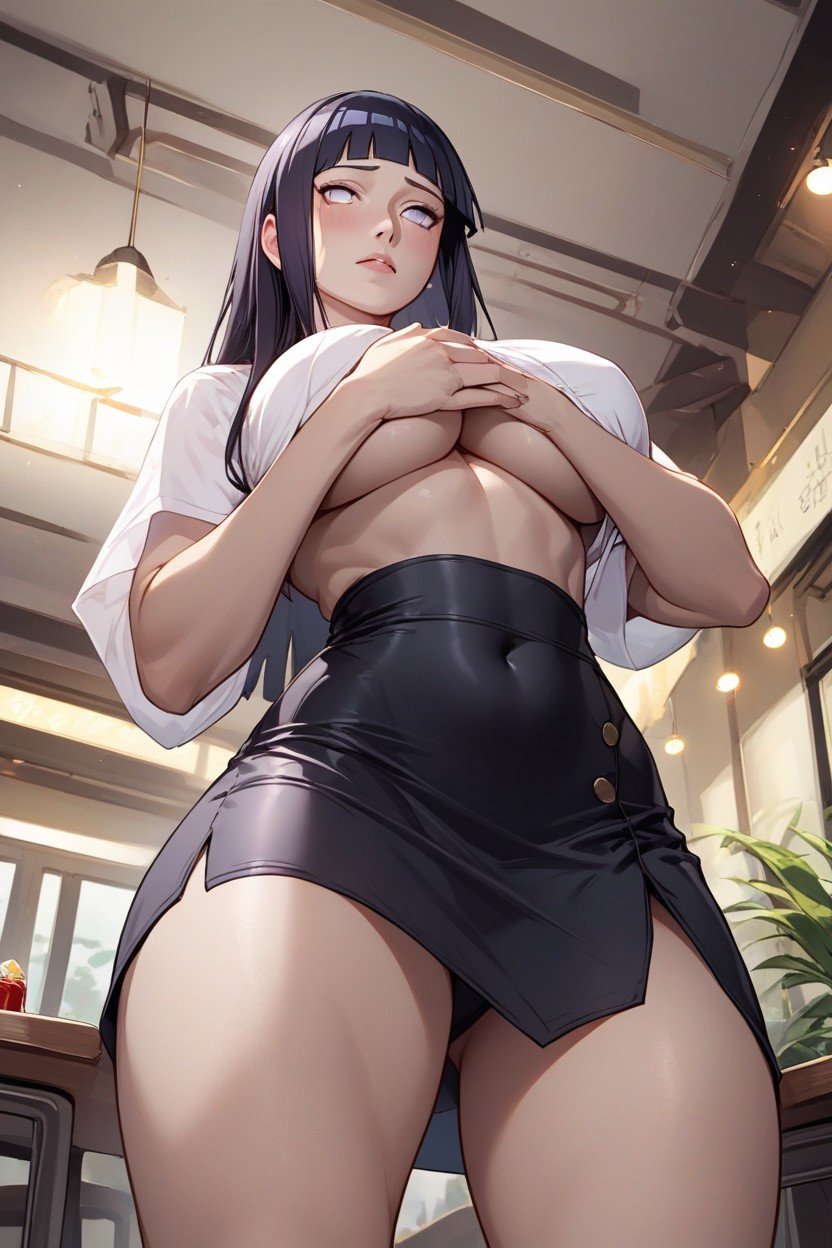 Hands Covering Breasts, Restaurante, Tight Clothes Hentai IA pornografia