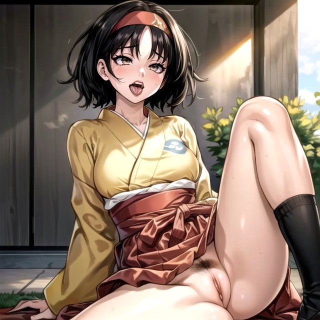 Peito Pequeno, Manga In Color, Sentada Com Pernas Abertas Hentai IA pornografia