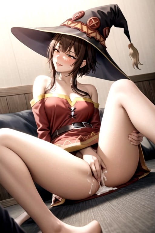 Megumin (isekai Quartet), Abertura De Pernas, Visão Traseira Pornografia de IA