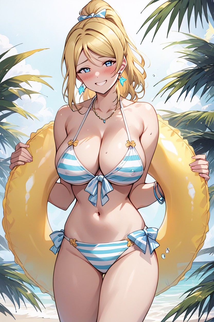 Expressive Blue Eyes, Anime Style, Eli Ayase From Love Live! Hentai AI Porn