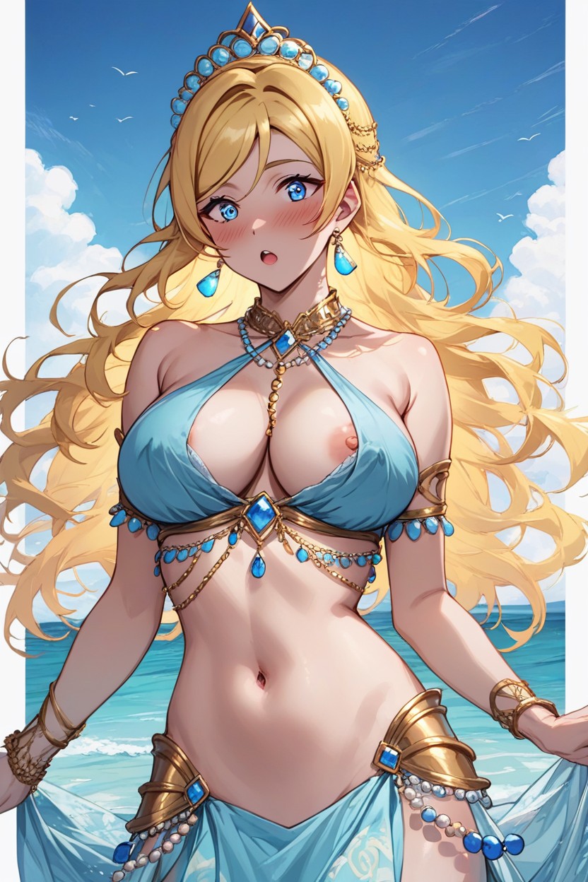 Blue Eyes, Blush, Big Breasts Hentai AI Porn