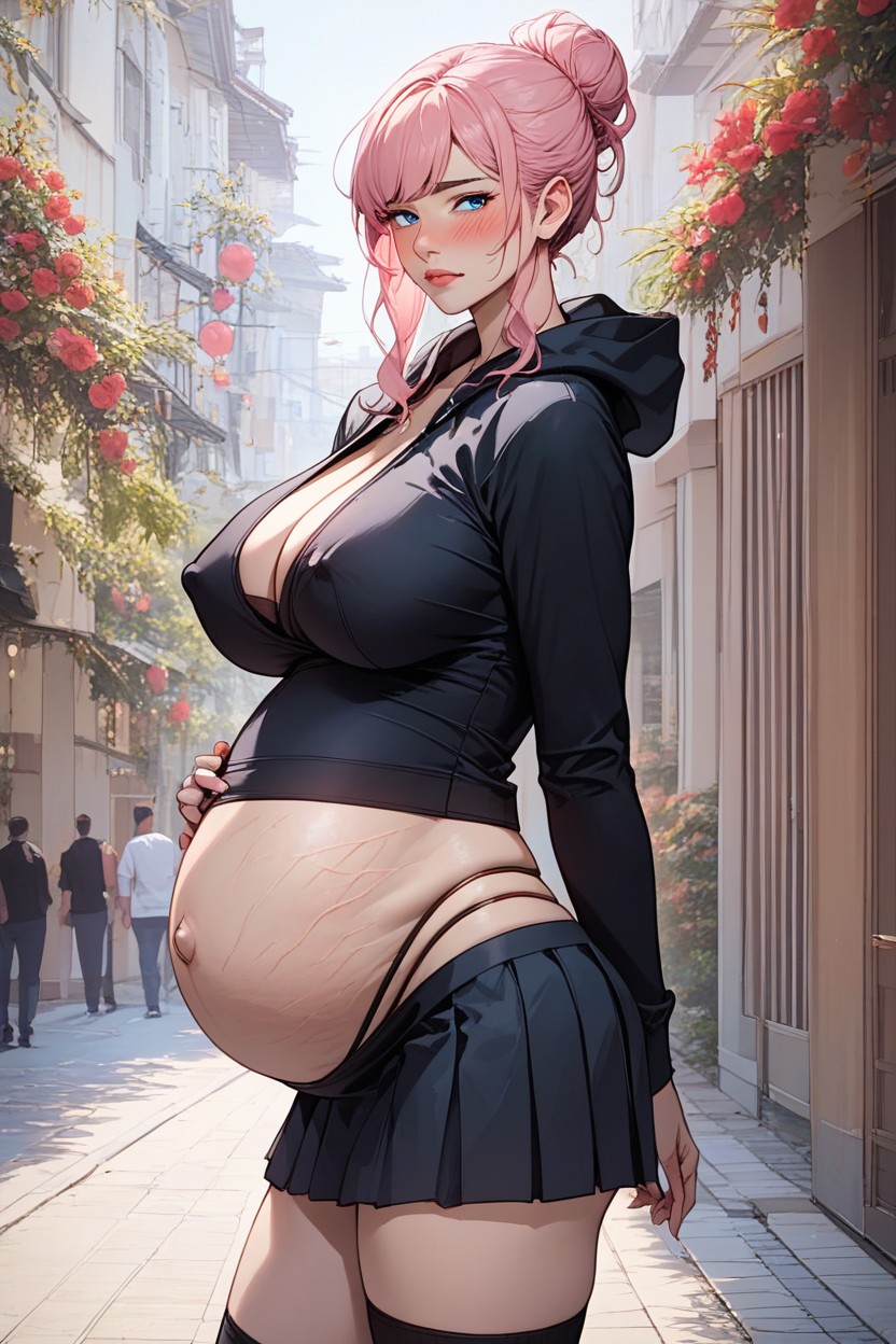Bangs, City, Close Up Hentai AI Porn