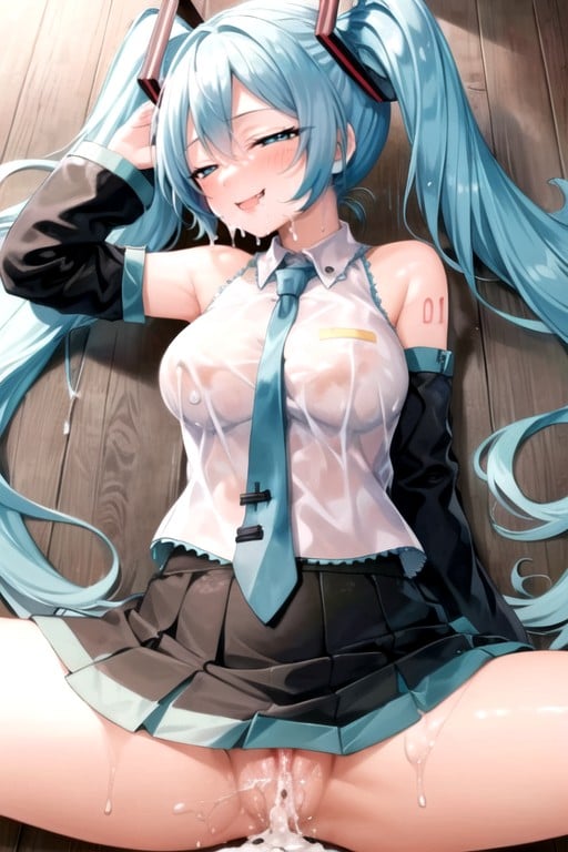 Hatsune Miku, Laying, Splits  Shemale AI Porn