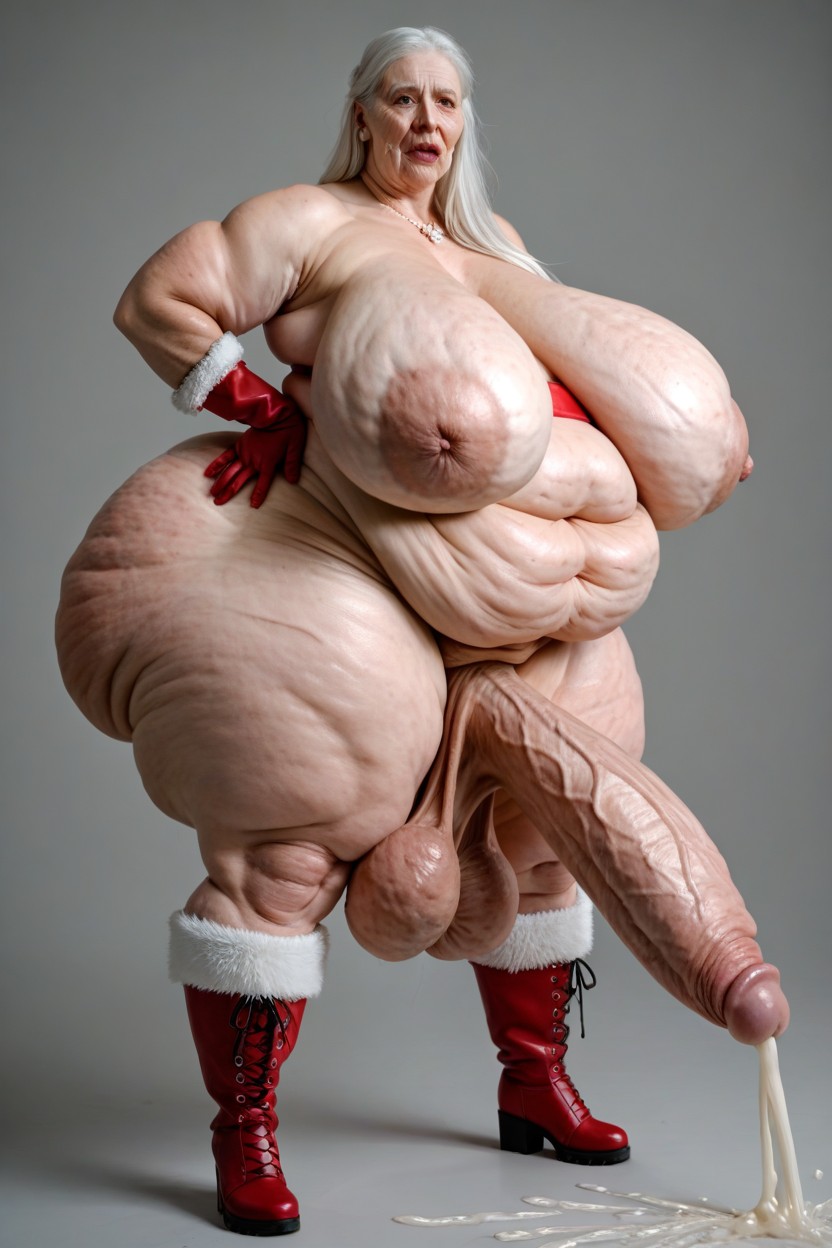 Cellulite Arms, Extremely Large Ass, Santa Belt Shemale AI Porn