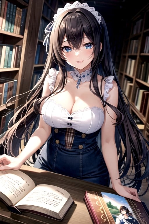 Book In Hand, Smiling, Sagisawa Fumika IdolmasterAI 포르노