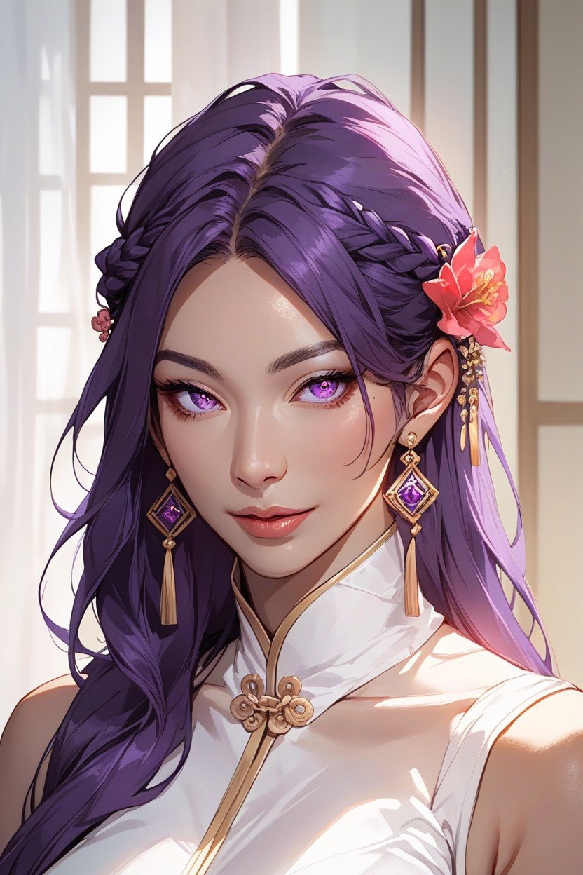 Purple Eyes, Beautiful Detailed Eyes, 아시아 여성AI 포르노