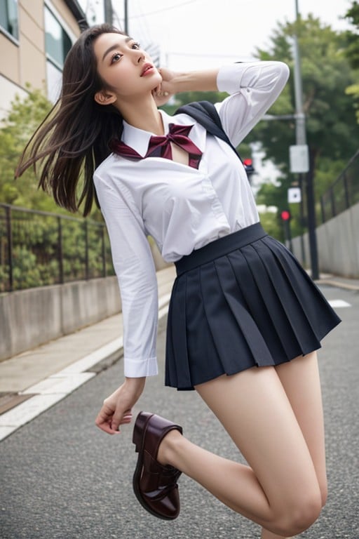 School Uniform, Bottom Up (upskirt), 18+ AI Porn