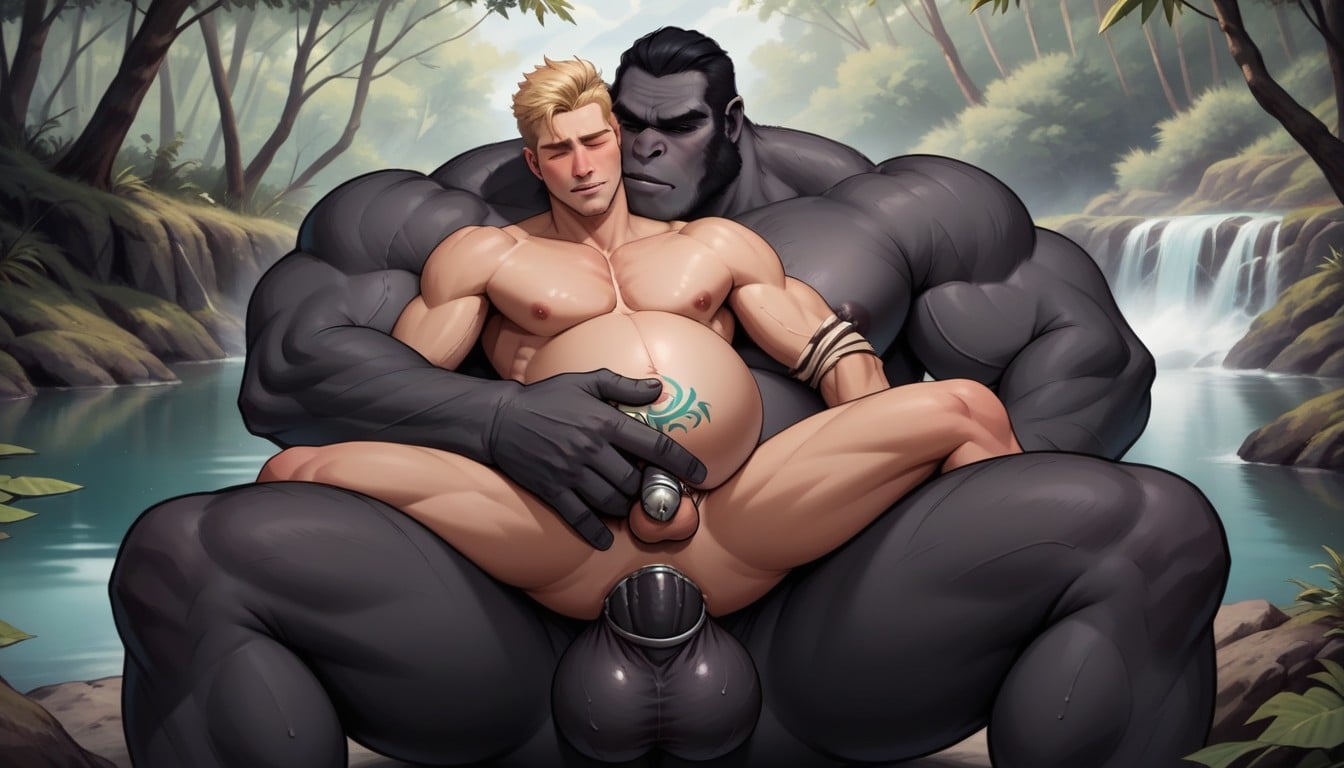 Gigantic Gorilla, Nature, Twink Chastity Cage AI Gay Porn