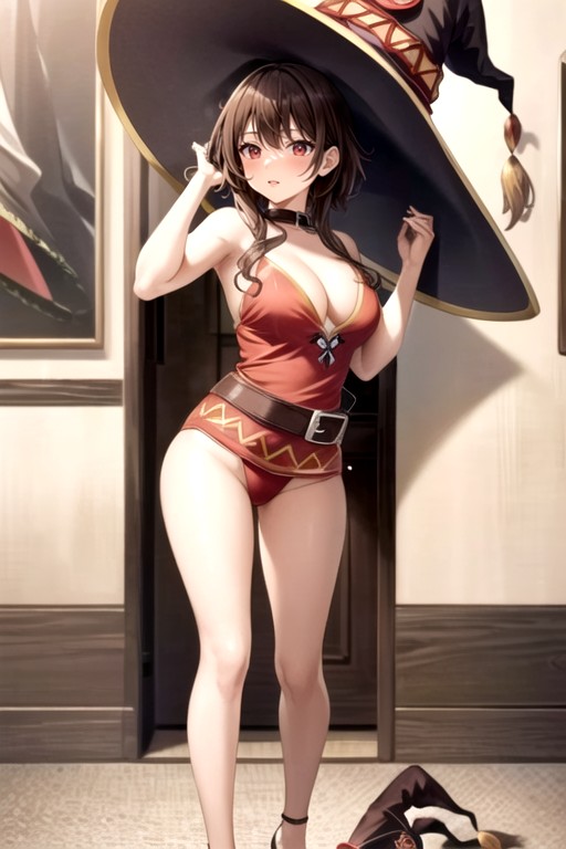 Corpo Todo, Vista Frontal, Megumin (isekai Quartet) Pornografia de IA