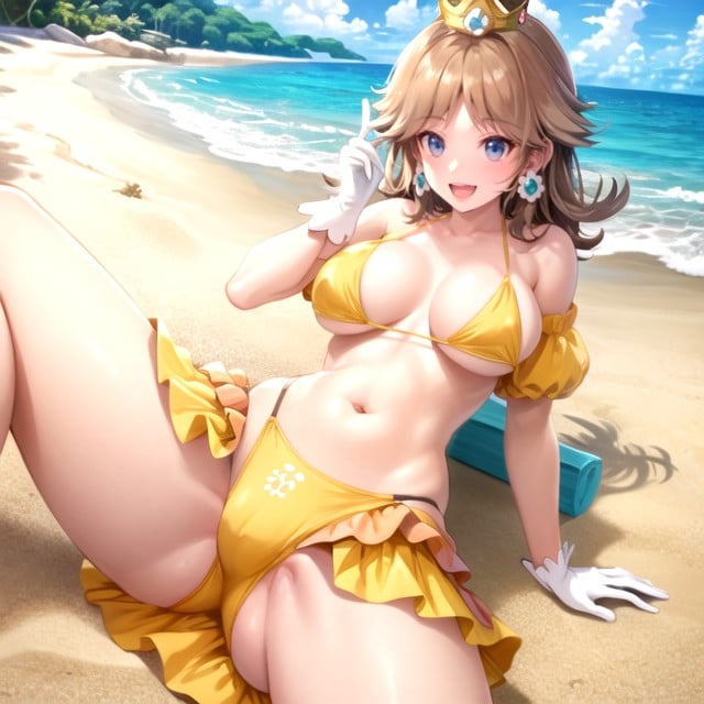 Futanari, Daisy (super Mario Bros), Bonitinho Hentai IA pornografia