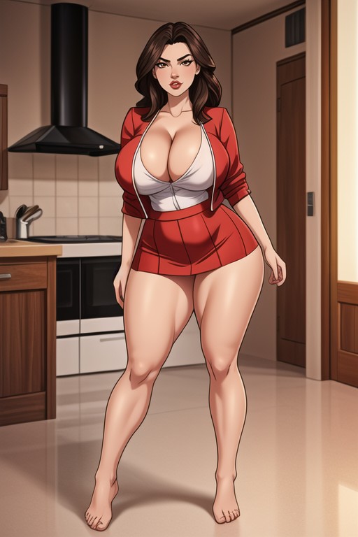 View Full Body, Deep Cleavage, Secretary Outfit Hentai AI Porn