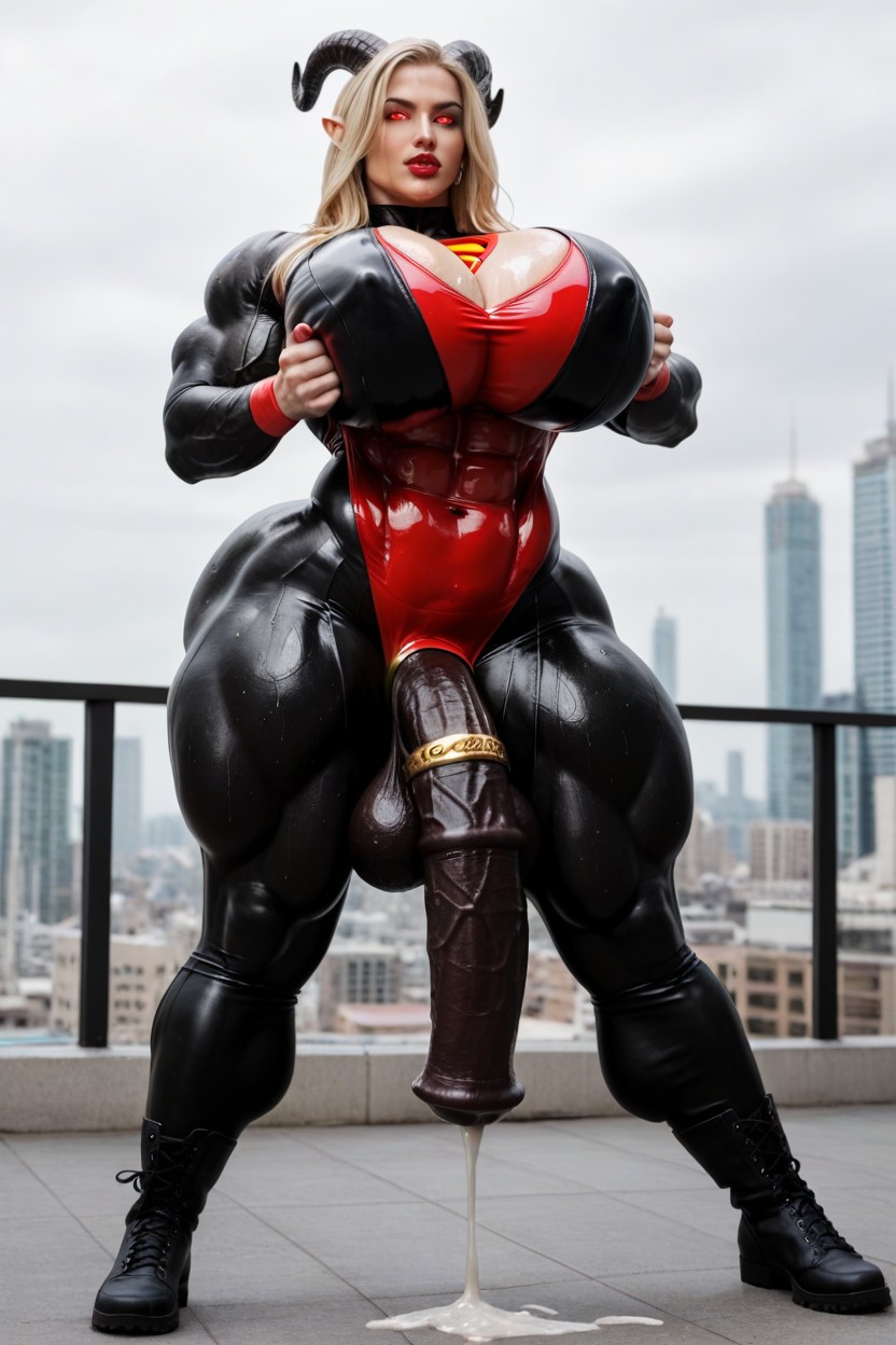 Massive Tits, Impossibly Gigantic Black Pony Cock, Hourglass Figure Shemale AI Porn