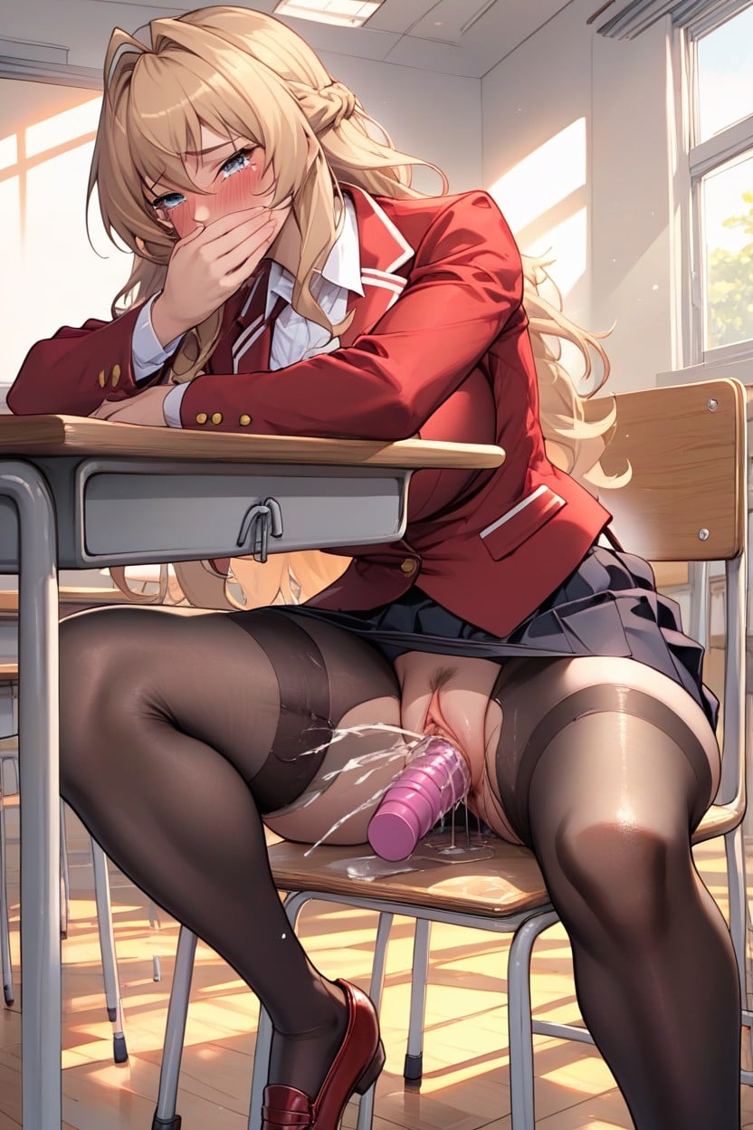Across Classroom, Embarrassed , Front View Hentai AI Porn