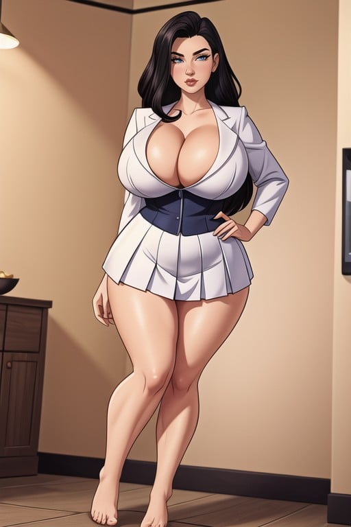 Front Bottom Up View, Ultra Realistic Woman, Jasmine Jae Hentai IA
