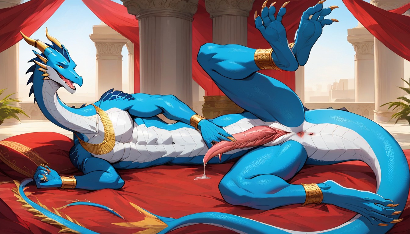 Squirting Precum, Dripping Precum, Gold Wristlets Furry IA