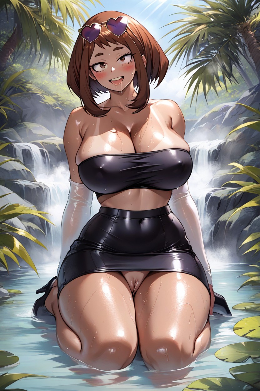 Bbw, Ochako Uraraka From My Hero Academy, Sexy Lip Hentai IA pornografia