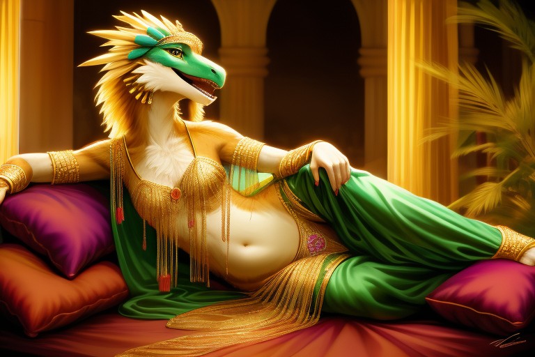 Presenting Pussy, Body, Silk Shawl Furry AI Porn