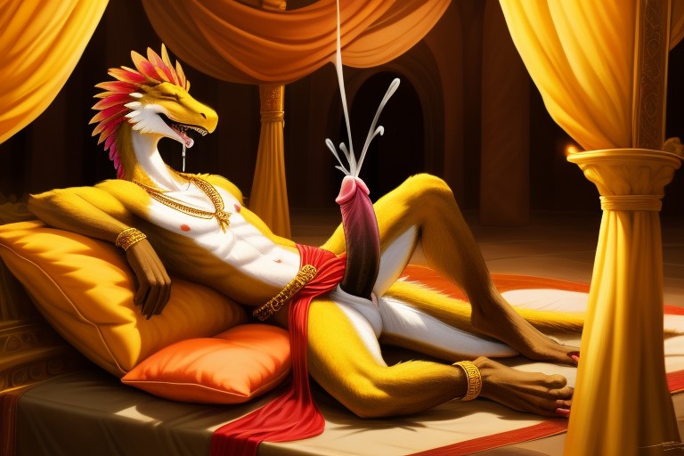 Silk Veil, Holding Penis, Long Neck Furry AI Porn