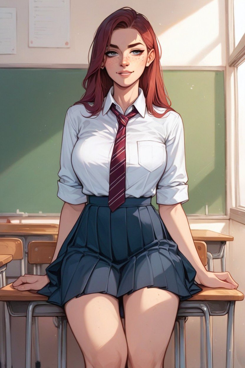 School Uniform, Freckles AI Porn