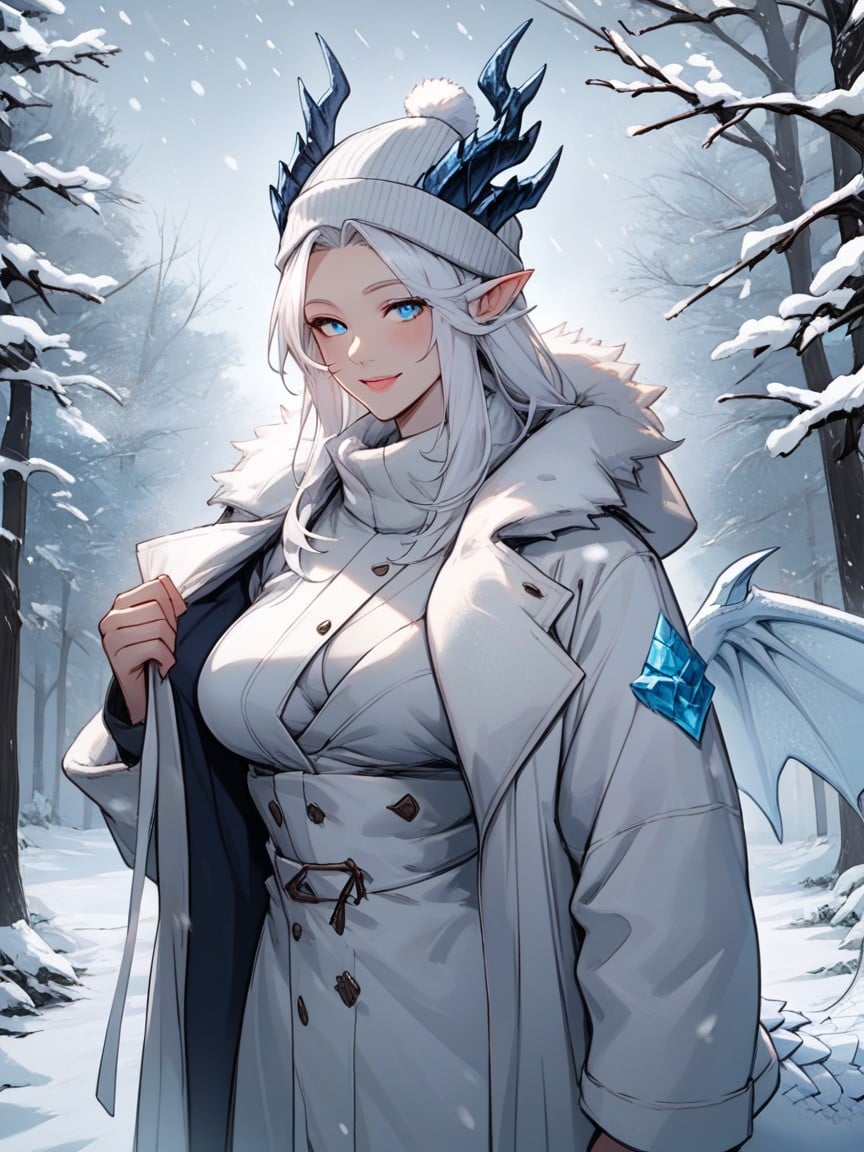 Yeux Bleus, Il Neige, Big White Dragon HornsPorno IA