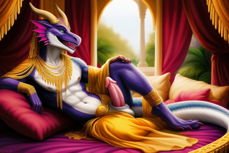 Belly Dancer, Palace, Licking Teeth Furry AI Porn