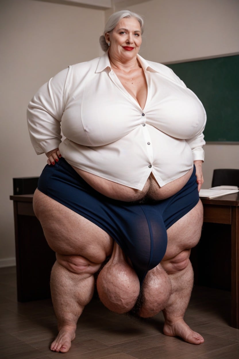 Hairy Feet Hairy Ankles Hairy Bushy Thighs Like A Sasquatch, Office Background, Ssbbw Shemale AI Porn