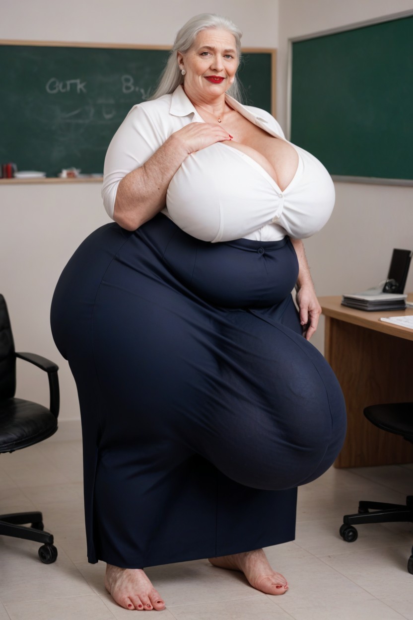Full Body, Grinning, Office Shirt Shemale AI Porn
