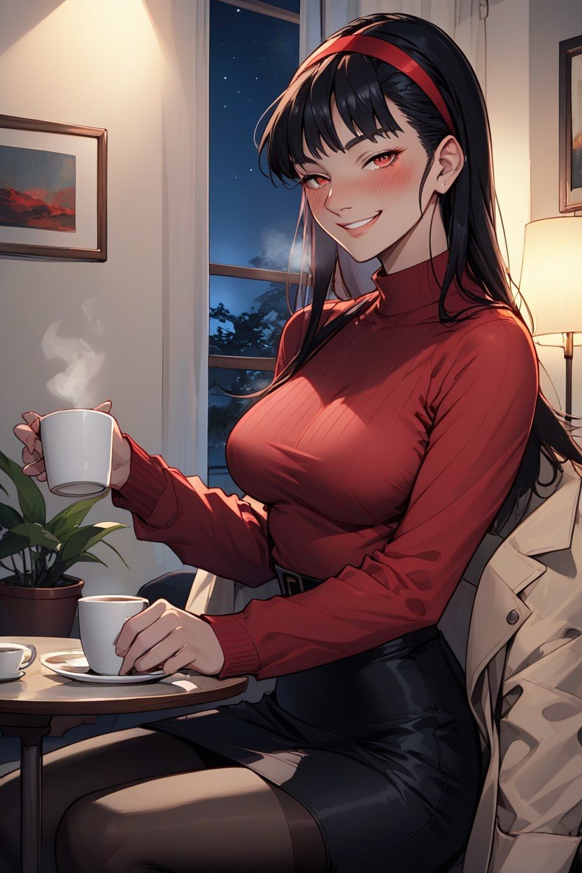 Salon, Yukiko Amagi, Poitrine MoyennePorno IA