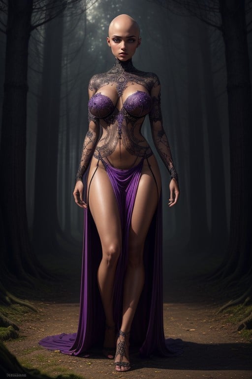 Purple Pussy, Full Body, Shadowy SkinPorno AI