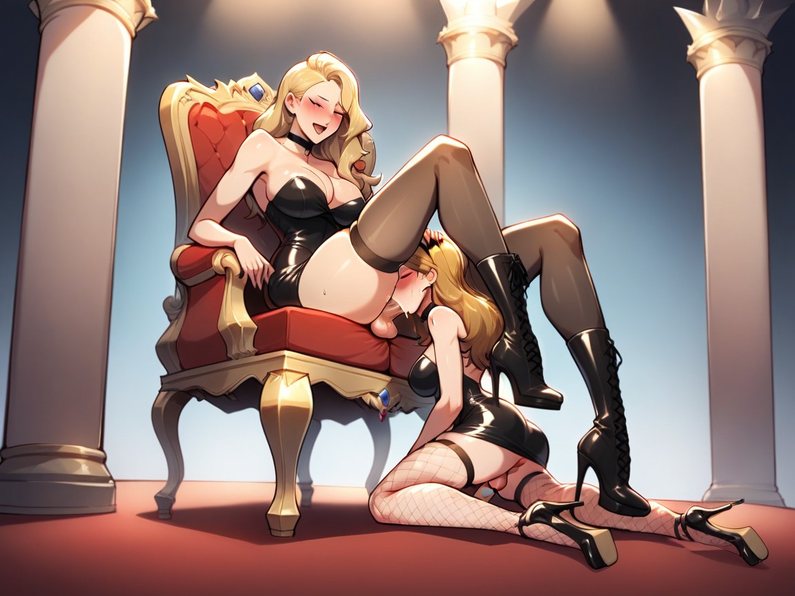 Blonde Hair, Skiny, Boots Shemale AI Porn