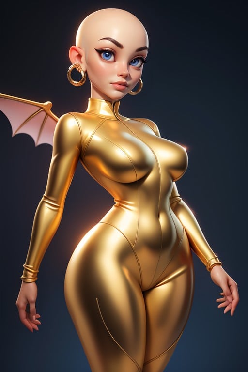 Tight Gold Balaclava Showing Face, Tight Golden Balaclava Showing Face, Perfect BodyPorno AI