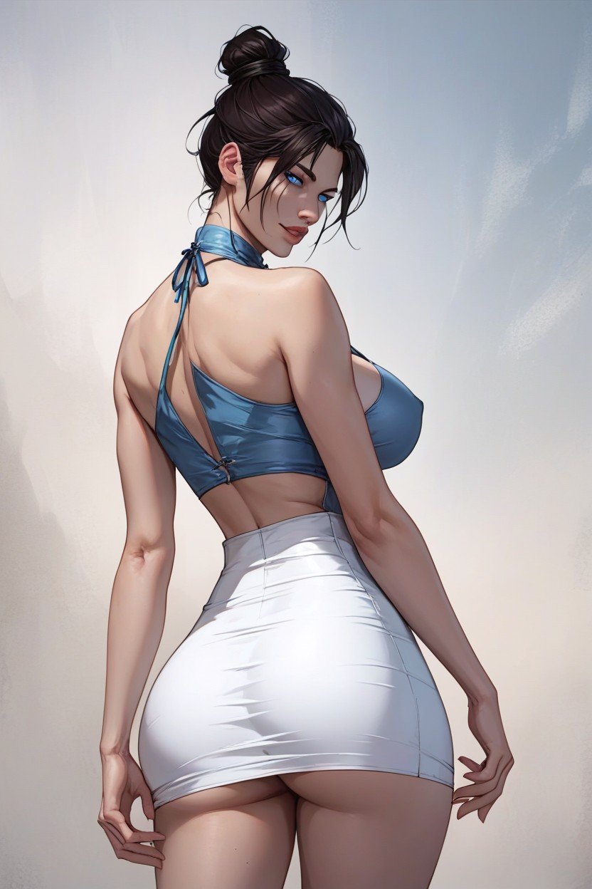 Blue Eyes, Big Round Breasts, 教室AI黃片