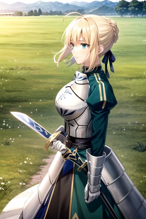 Vista Lateral, Artoria Pendragon, Prado Travesti IA Pornô