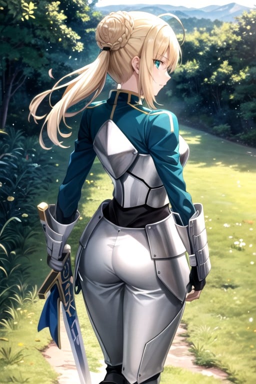 Meadow, Rear View, Artoria Pendragon Shemale AI Porn