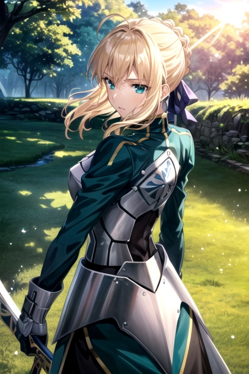 Rear View, Meadow, Artoria Pendragon Hentai AI Porn