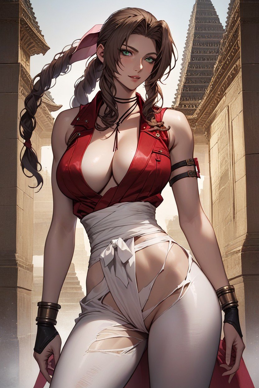 Aerith Gainsborough As Kunoichi, Roupas Rasgadas, Ninja Hentai IA pornografia