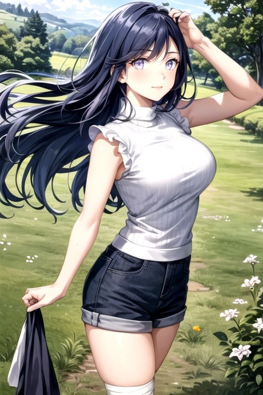 Hyuuga Hinata (naruto), Soft Pastel, Meadow Shemale AI Porn