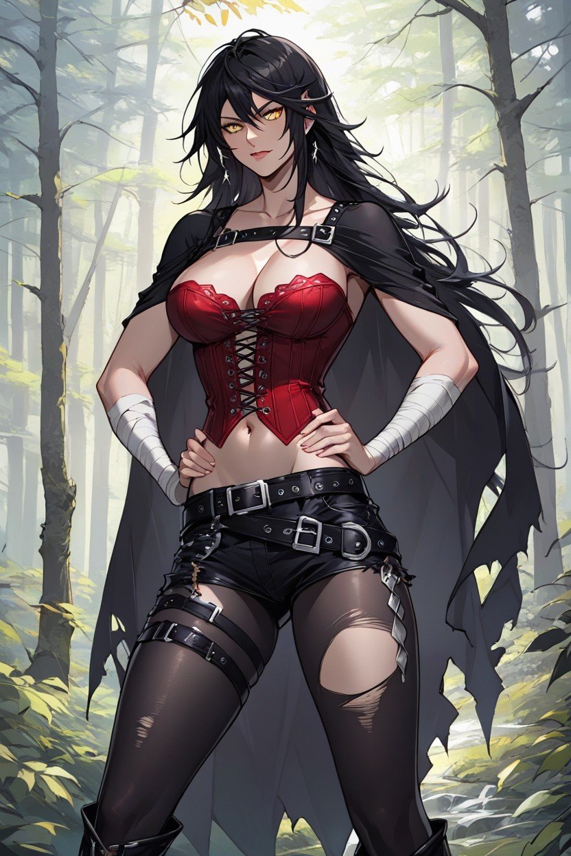 Open Corset, Black Long Cloak, Velvet Crowe From Tales Of Berseria Hentai AI Porn