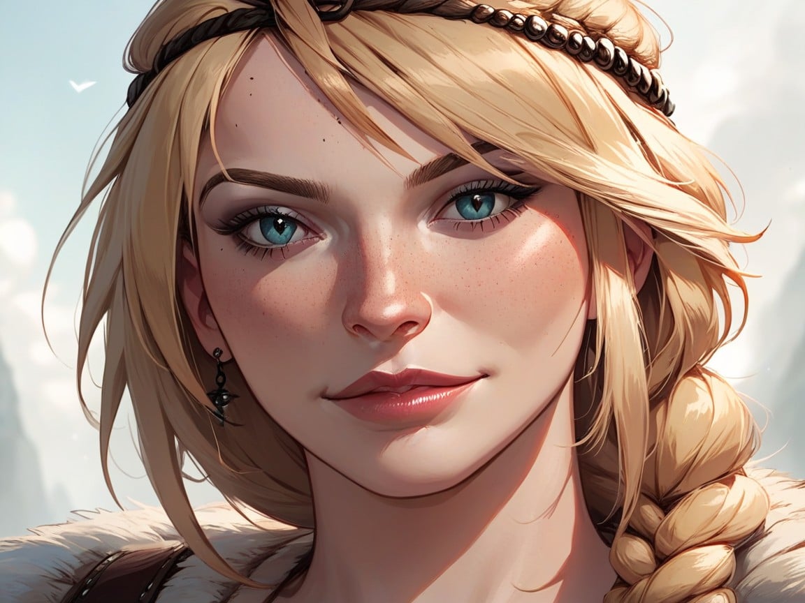 Realistic Cartoon, Astrid Hofferson From How To Train You Dragon, Natural Large BreastsAI黄片