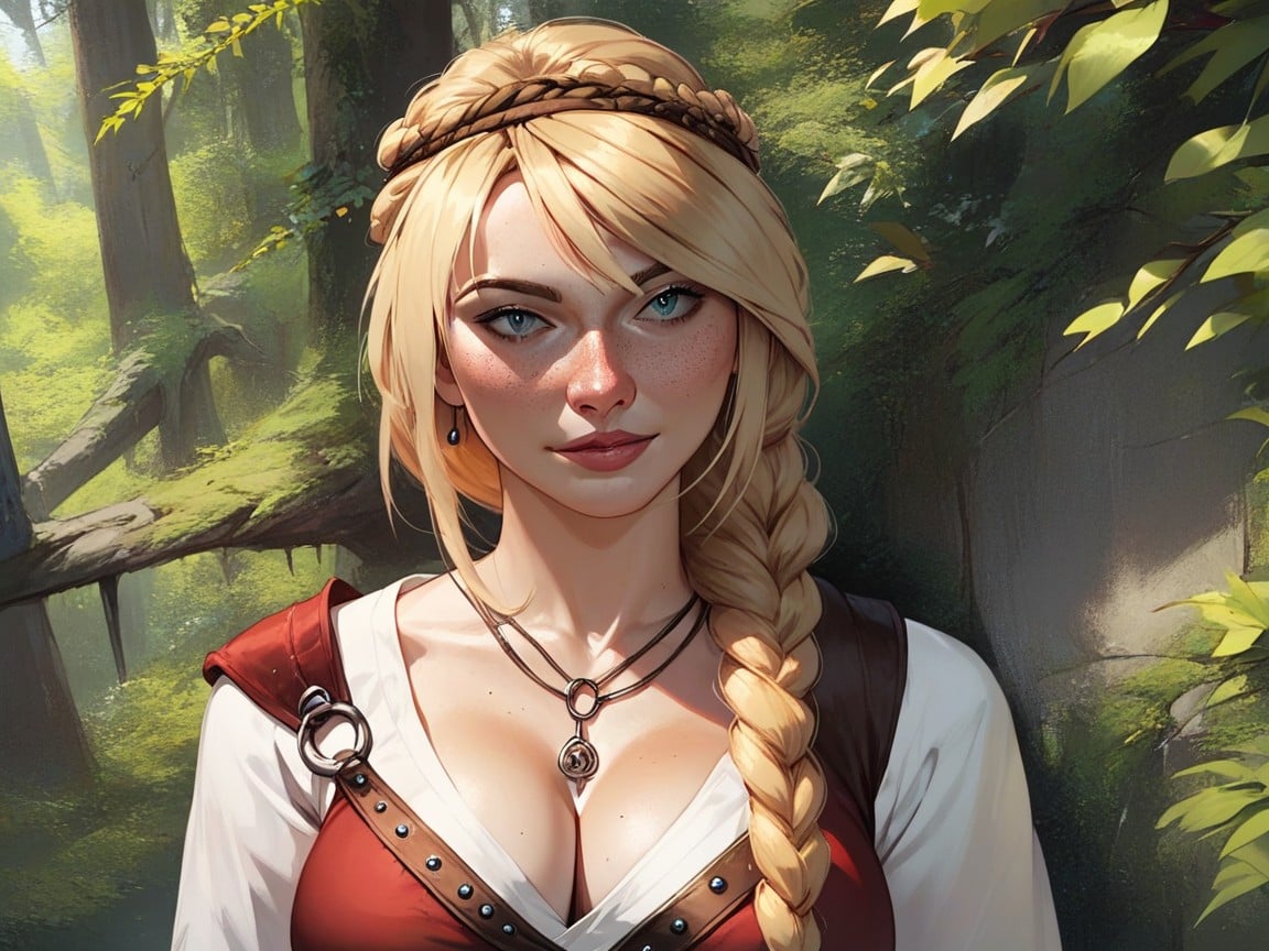 Astrid Hofferson From How To Train You Dragon, Bust Shot, Natural Large Breasts Furry AI Porn