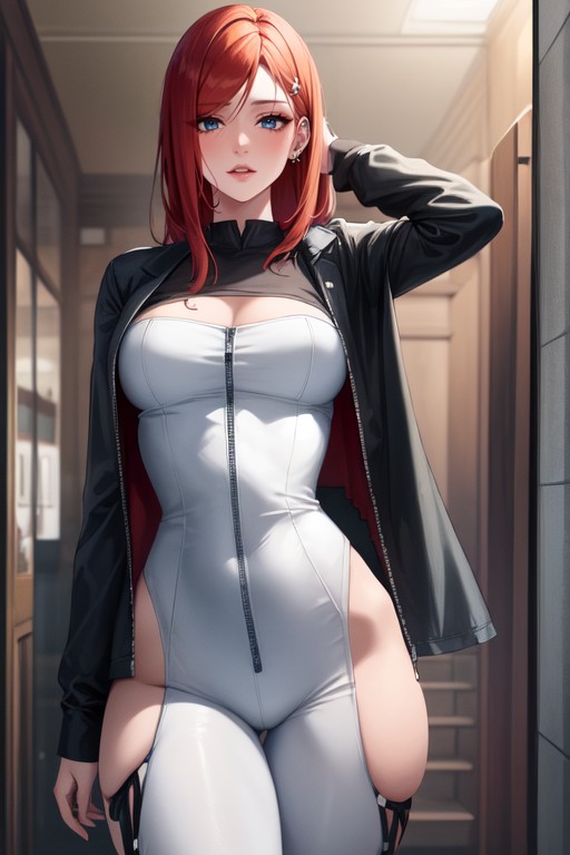 Bodystocking, Piercing Corporel, Kushina Uzumaki From Naruto_series Cheveux Longs Roux Et Les Yeux Bleus Cuisses ÉpaissesAIポルノ