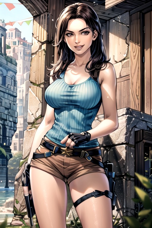 2 Personnes, Bande Dessinée, Lara Croft (tomb Raider)Porno IA Hentai