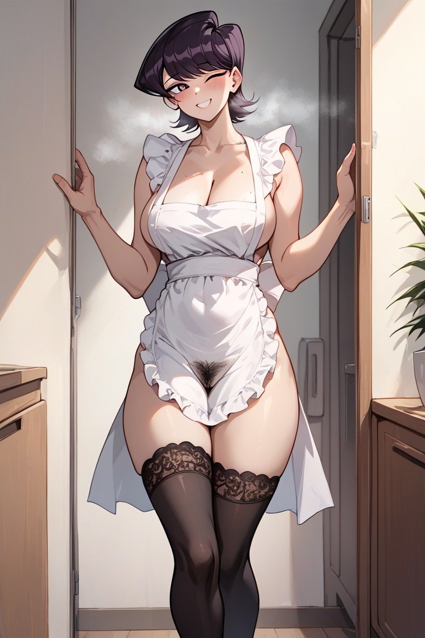 Naked Lace Frill Apron With Open Chest, Steam, Heart Eyes Hentai IA pornografia